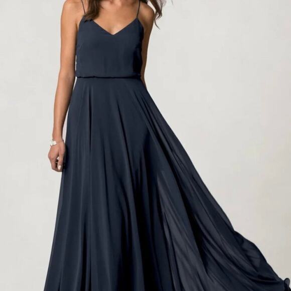 Jenny Yoo Inesse Chiffon Maxi Gown - Picture 1 of 9